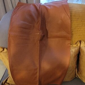 Missguided Tan Leather Skirt